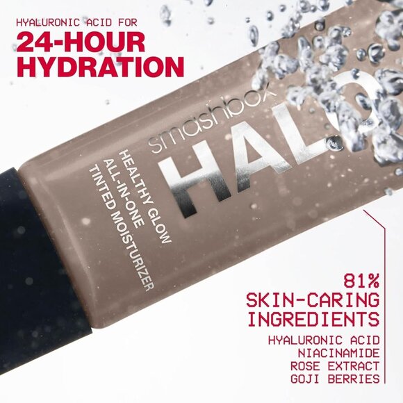 SMASHBOX HALO Healthy Glow All-In-One Tinted Moisturizer TAN MEDIUM DARK 1.4oz - Picture 3 of 3